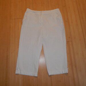 Coldwater Creek Plus Size 16 White Capri Pants Casual Cotton Capris Womans